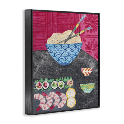 Patterned Sushi Tablescape Framed Giclee Art by Courtney Prahl