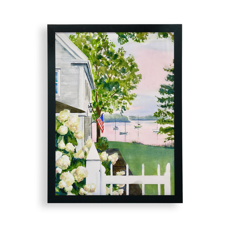 Laura Trevey New England Hydrangea Framed Poster, 16" H x 12" W