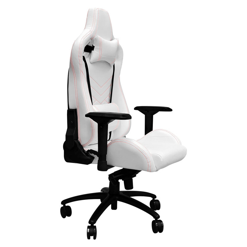Inbox Zero Adjustable Reclining Ergonomic Swiveling PC & Racing Game Chair, White