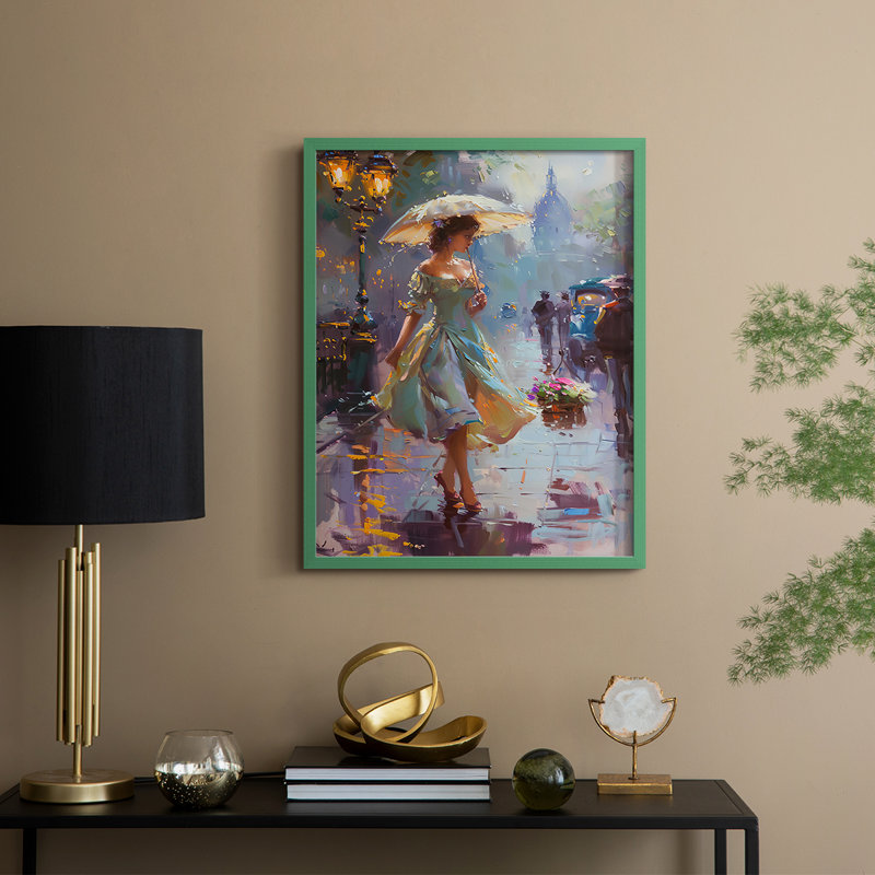 «WOMEN Series CMII», reproduction encadrée - bois massif, Vert, H 21 po x l 17 po