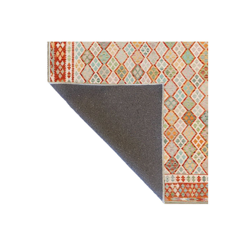 Tapis décoratif à motif géométrique hexagonal orange, Sous-tapis rectangulaire 3 pi 11 po x 5 pi 11 po i