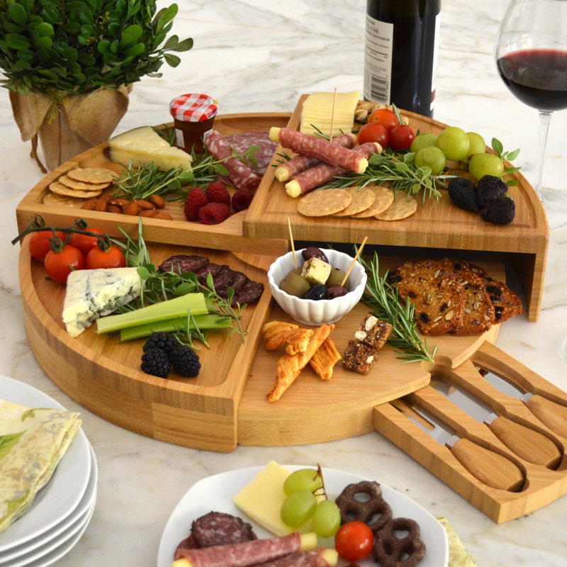 NCAA Washington State Cougars Charcuterie en bambou avec couteaux