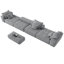 Canapé modulaire moderne de 6 pièces avec 6 coussins avec configuration flexible et tissu chenille scintillant-744602737