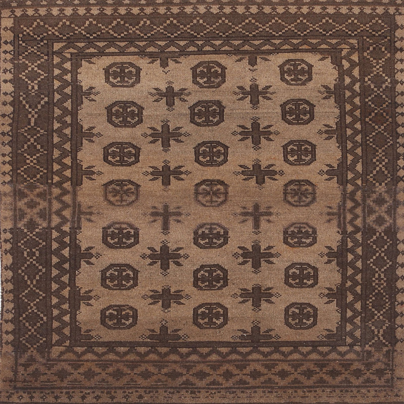 Tapis brun Southwestern, Rond 7 pi