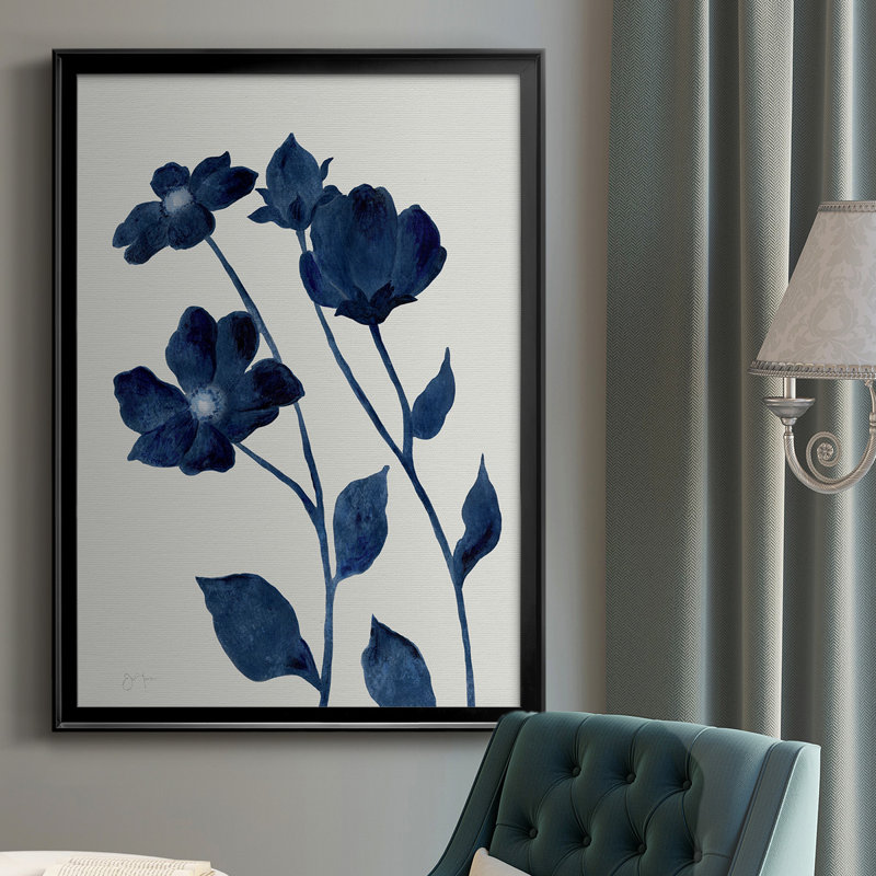 Indigo Bloom I - reproduction de cadre photo simple, H 42,5 po x l 30,5 po x P 1 po, Noir