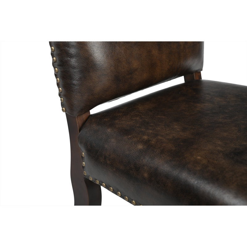 7-Piece Live Edge Solid Wood Dining Set, Brown, Beige/Dark Brown