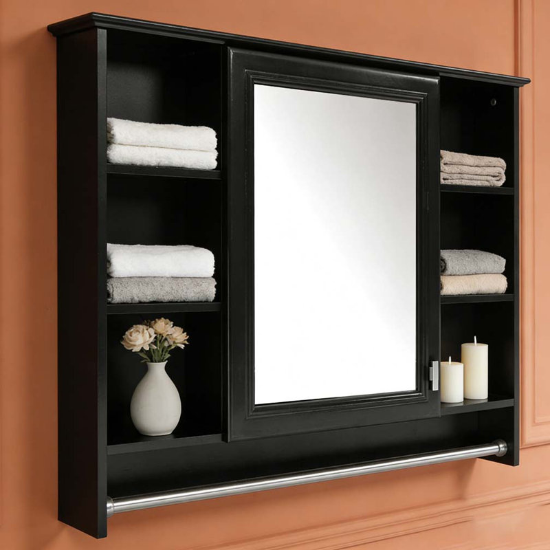 36-inch Wall Mounted Medicine Cabinet, Black
