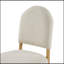 Ensemble de 2 chaises d'appoint à finition naturelle, dossier rembourré en tissu beige, luxe classique et confort moderne