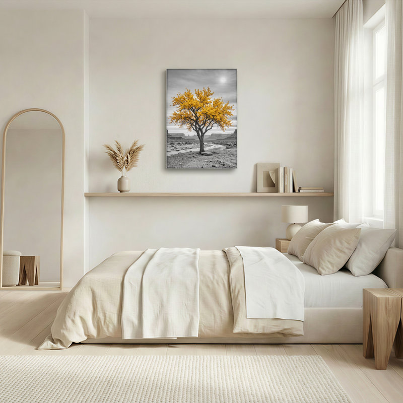 Ensemble de 1 tableau sur toile représentant un arbre jaune, 24"H x 16"W, Wrapped Canvas