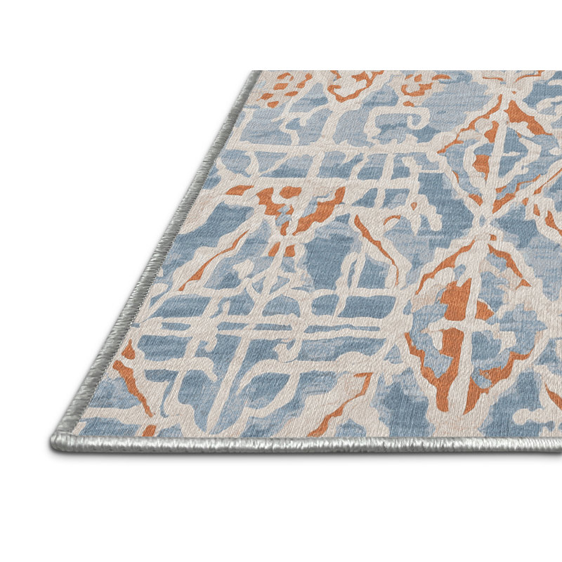 Machine Washable Beige Area Rug, Square 6'
