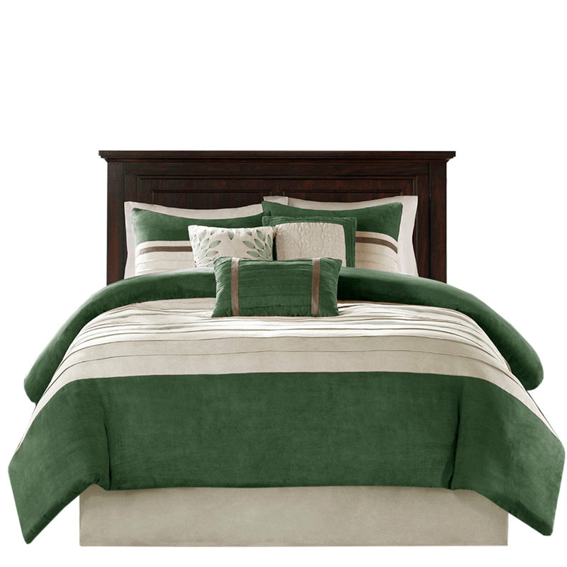 7 PC Pieced Comforter Set Green