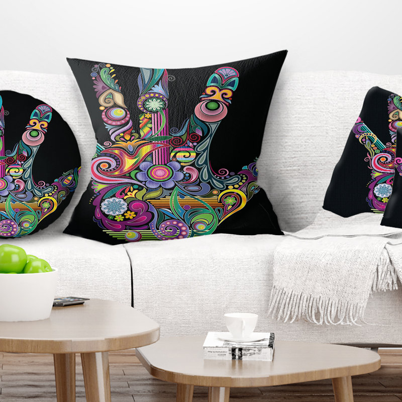  Coussin abstrait arc-en-ciel, 16 po x 1 po, Coussin décoratif