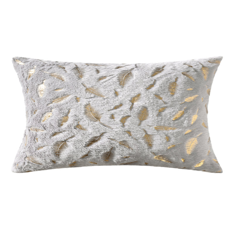  Rectangular Pillow Cover & Insert, Light Gray