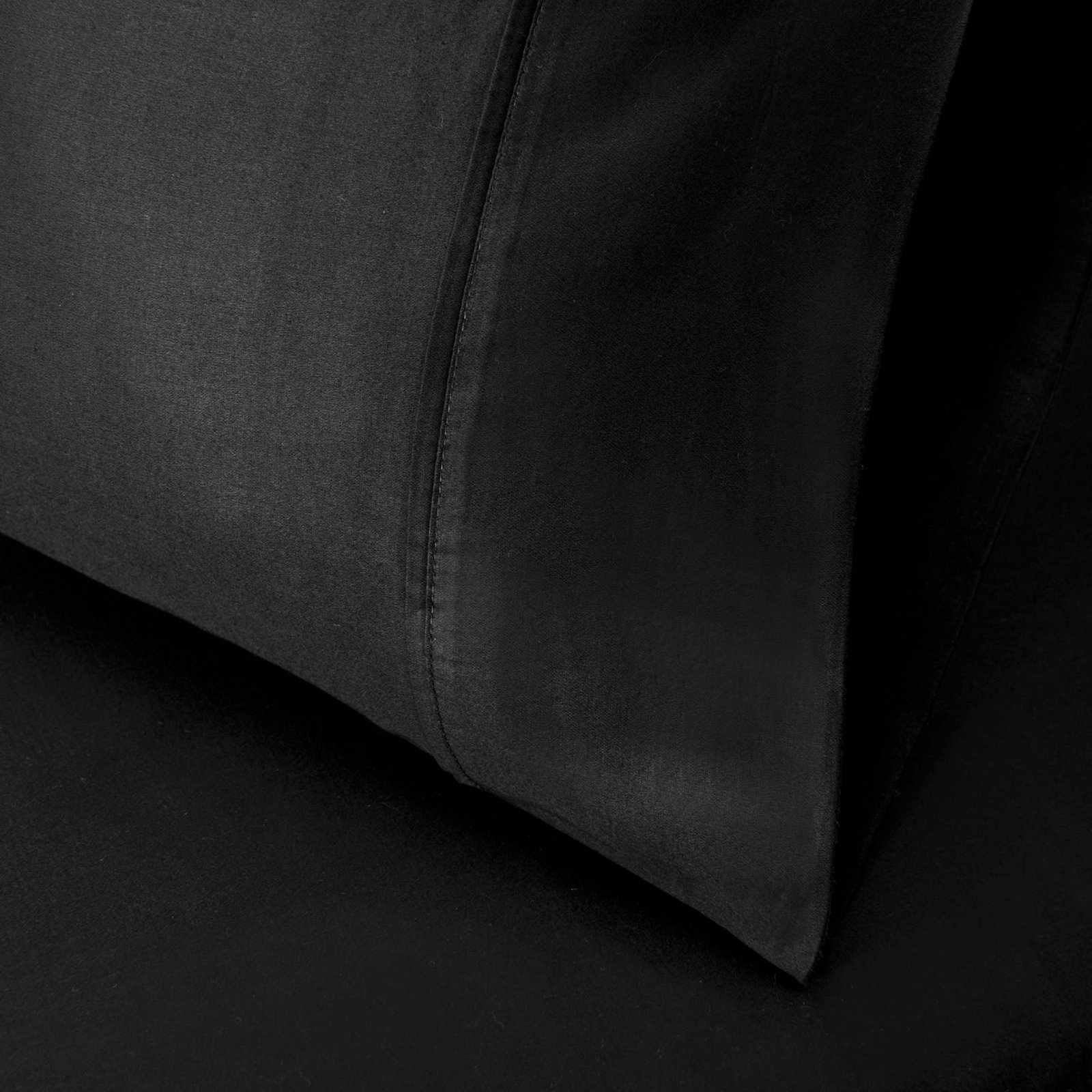 Edmont Cotton Pillowcase, King, Black