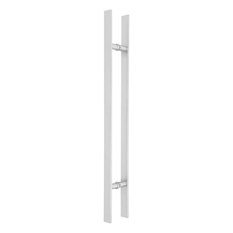 Poignée de porte à double face en acier inoxydable, paire de poignées de porte de grange coulissantes à pousser, poignée de porte commerciale en forme de H (35,24 * 1,6 * 5,9N)