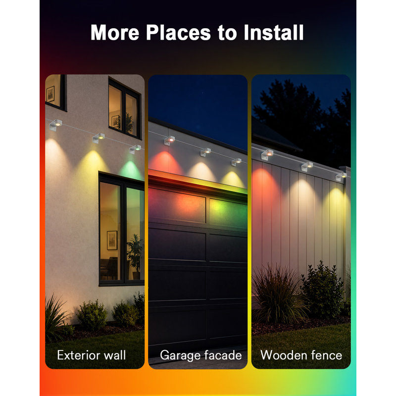 Ensemble de fixation murale Lumary pour luminaires extérieurs permanents, ensemble de 30 supports muraux pour installation sur maison sans avant-toit (blanc)