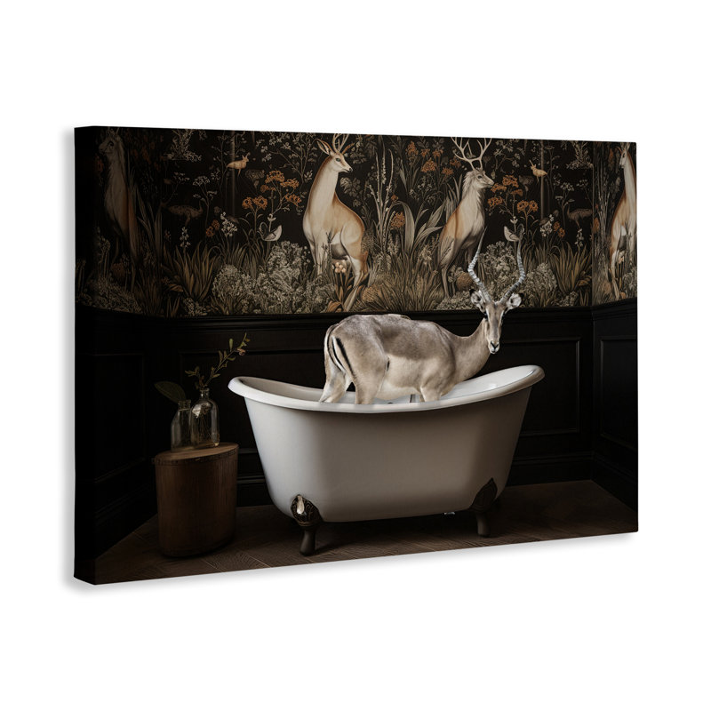 Toile rustique «Forest Elk», par Sasha, H 16 po x l 24 po