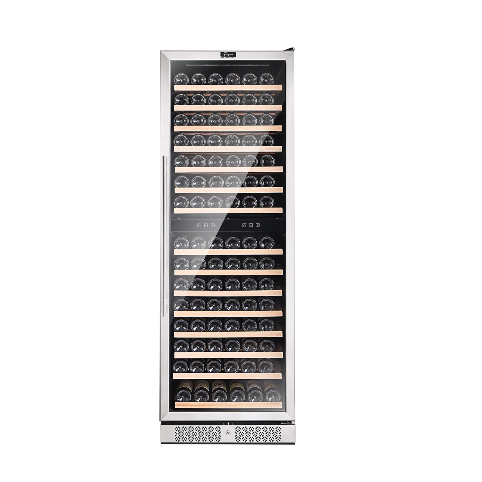 Empava Dual Zone 23.4'' 160 Bottle Wine Refrigerator with Reversible Door — FIN-0017386 | Fridge.com