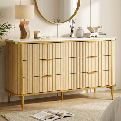 55.1" W Double Dresser With 6 Drawer