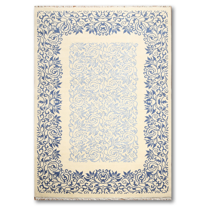 Tapis en laine blanc/bleu Gresham Palace