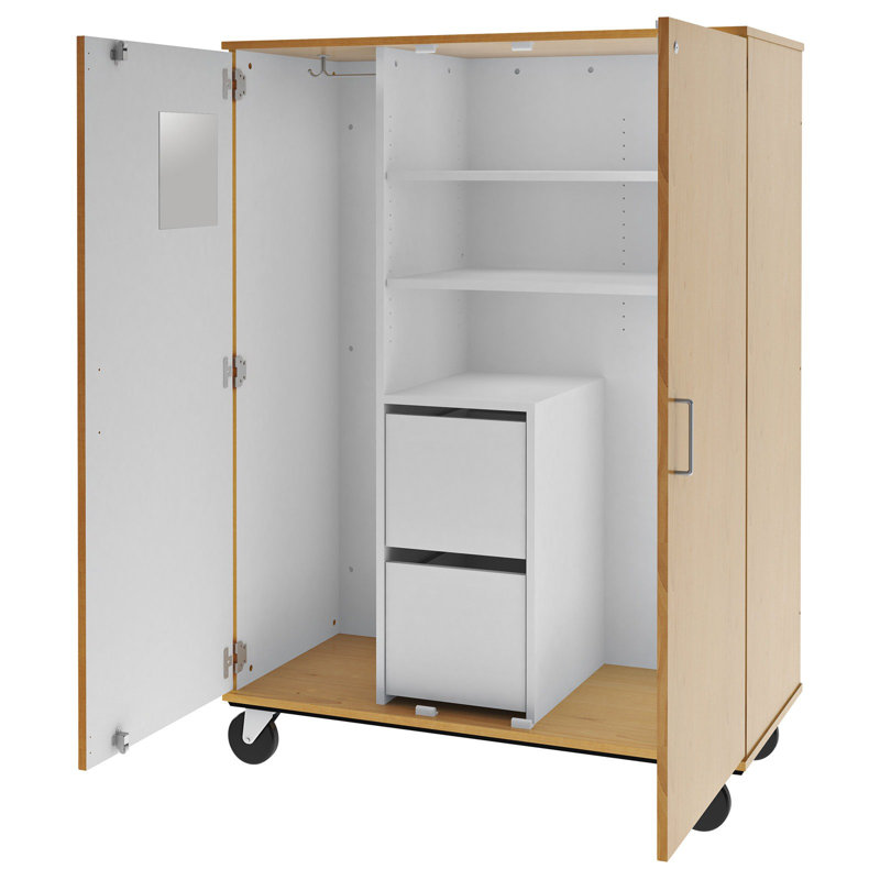 5 Compartment Classroom Cabinet with Casters, Graphite Nebula