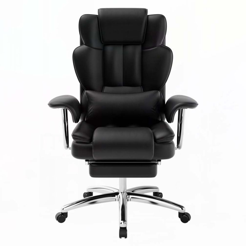 Executive Office Chair with Footrest, Black