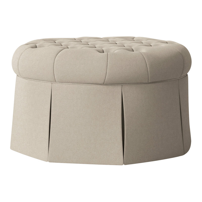 Repose-pieds cocktail capitonné rond 35 po Alma, Perigold Banks Organza