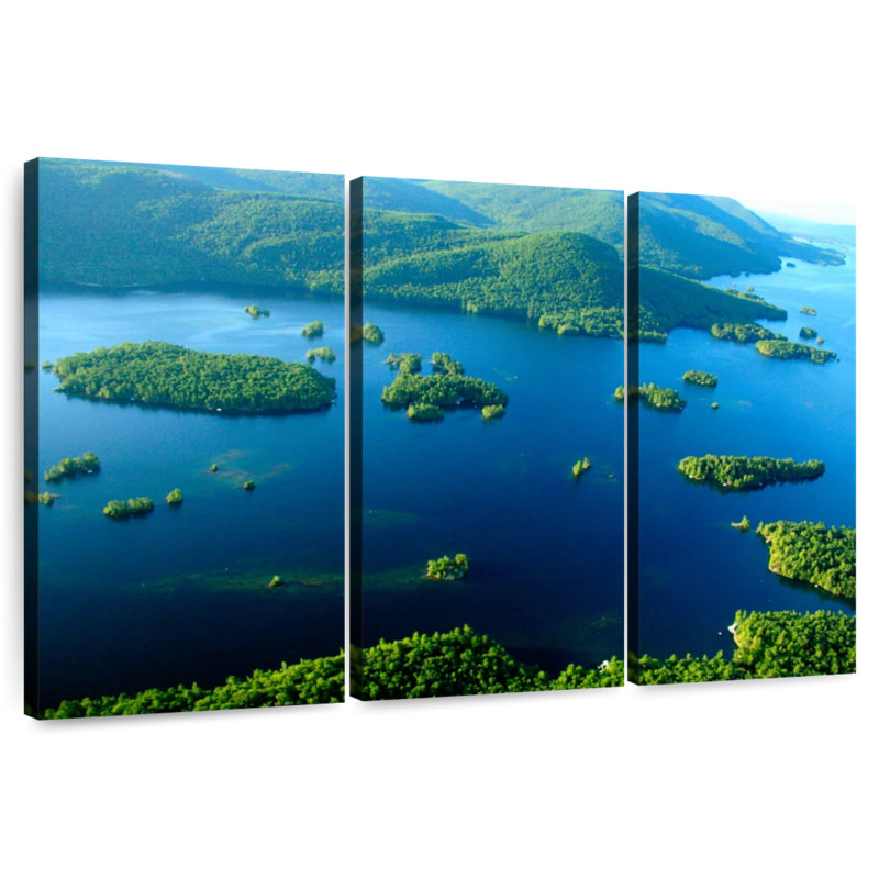 Vue aérienne d'Alvord Lake George, H 20 po x l 33 po