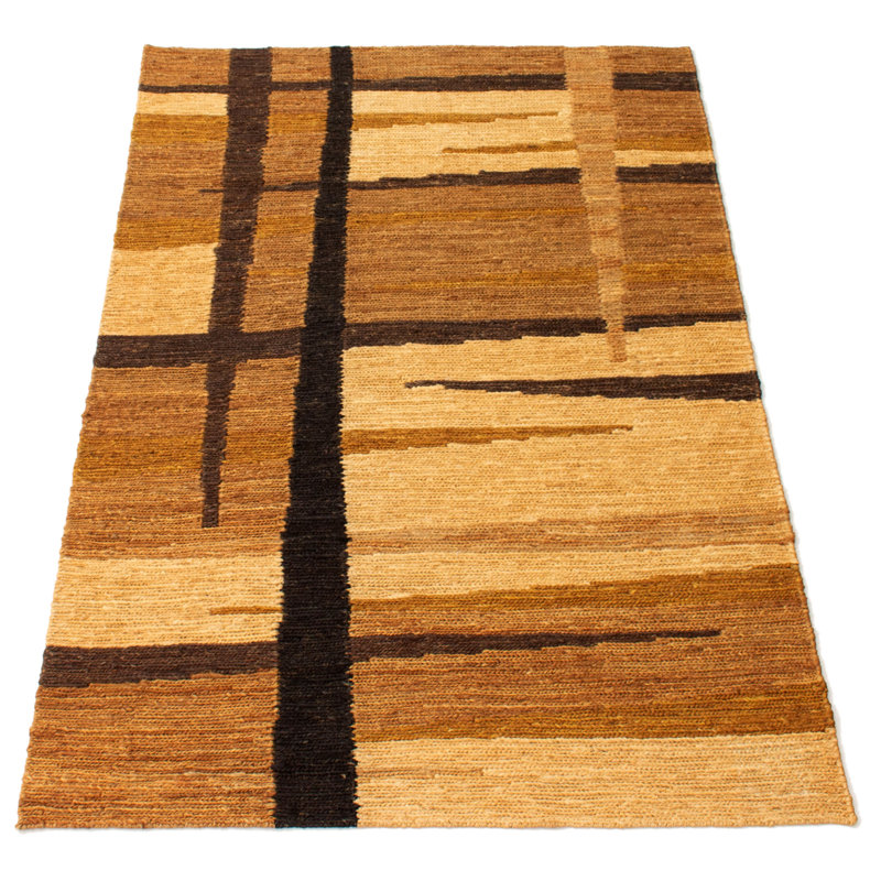 Tapis brun à tissage plat abstrait Kirstie