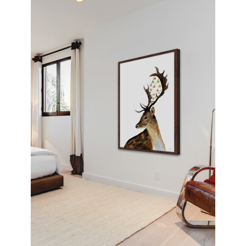 « lumineuse cerf », reproduction d’art encadrée, l 24 po x H 36 po x P 1,5 po