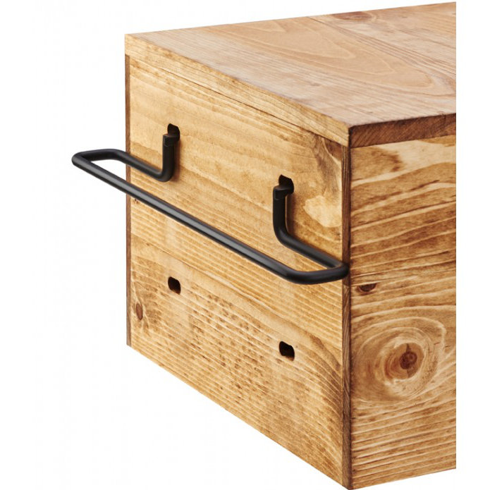 Montant de caisse Mid-Century carré - 9 po x 9 po x 7 po, Madère
