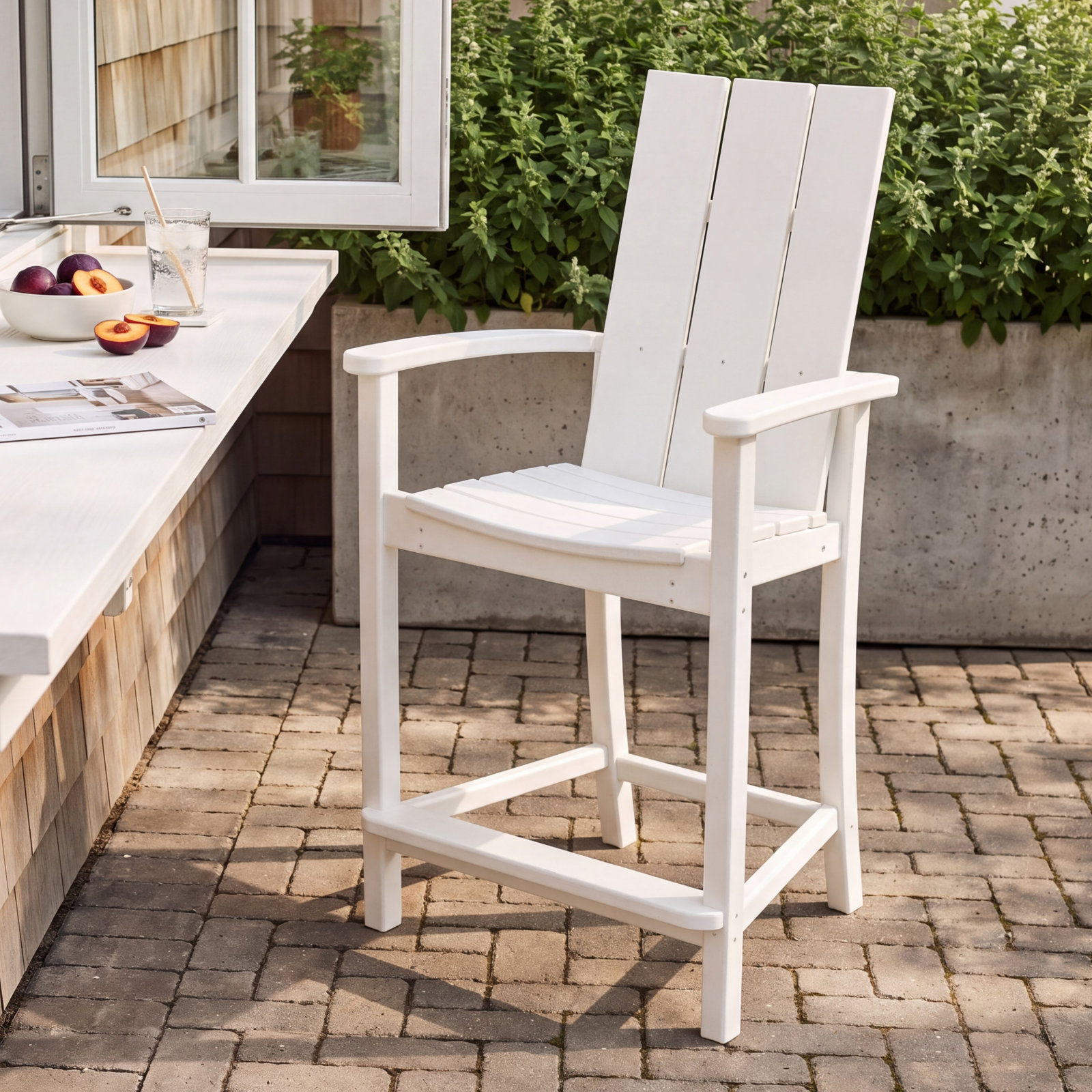 POLYWOOD® Modern Adirondack Patio Bar Stool
