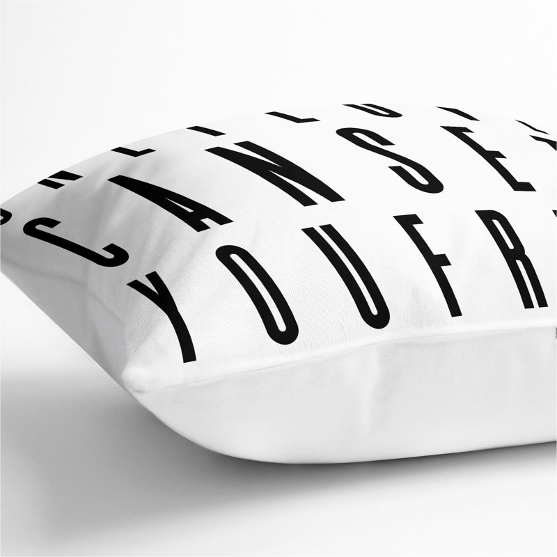 Untitled-1 Typography Scatter Cushion, White, 55cm H x 55cm W x 20cm D
