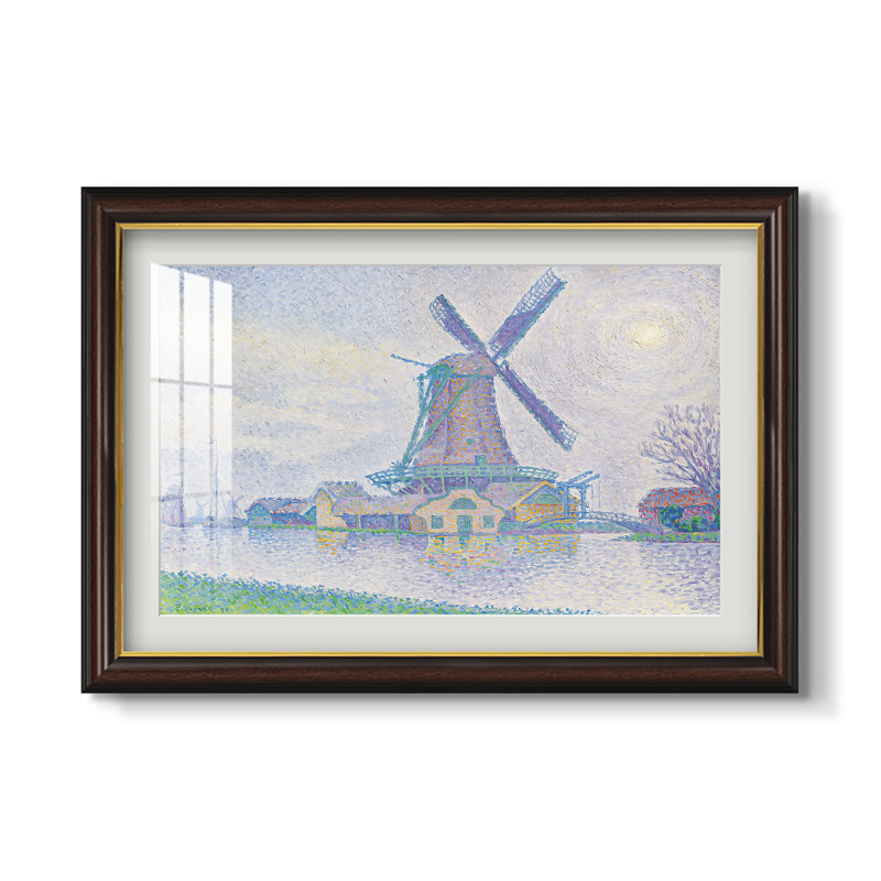 Moulin d'Edam, 1896 - Paul Signac - Estampe encadrée sur mesure, 16x22 INNER SIZE, Framed Print with Mat, Walnut Gold Lip