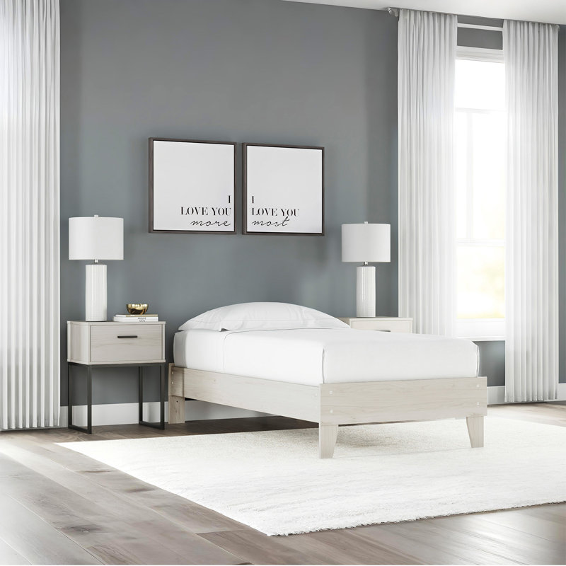 Carolyna Low Profile Wood Platform Bed, Twin