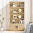 Boho Bookcase With Rattan Doors, 5 Tier Bookshelf-11763983