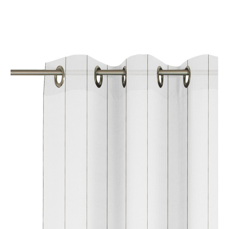 Meydan Semi Sheer Single Curtain Panel, Silver/Brown, 145cm H x 300cm W