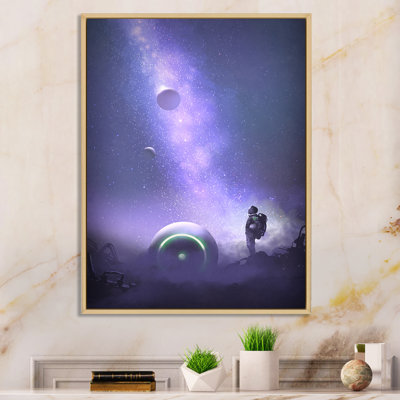 «Video Game Astronaut Lost in Galaxy», reproduction d'art sur toile