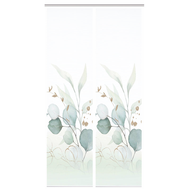 Semi Sheer Sliding Panel Pair, Green