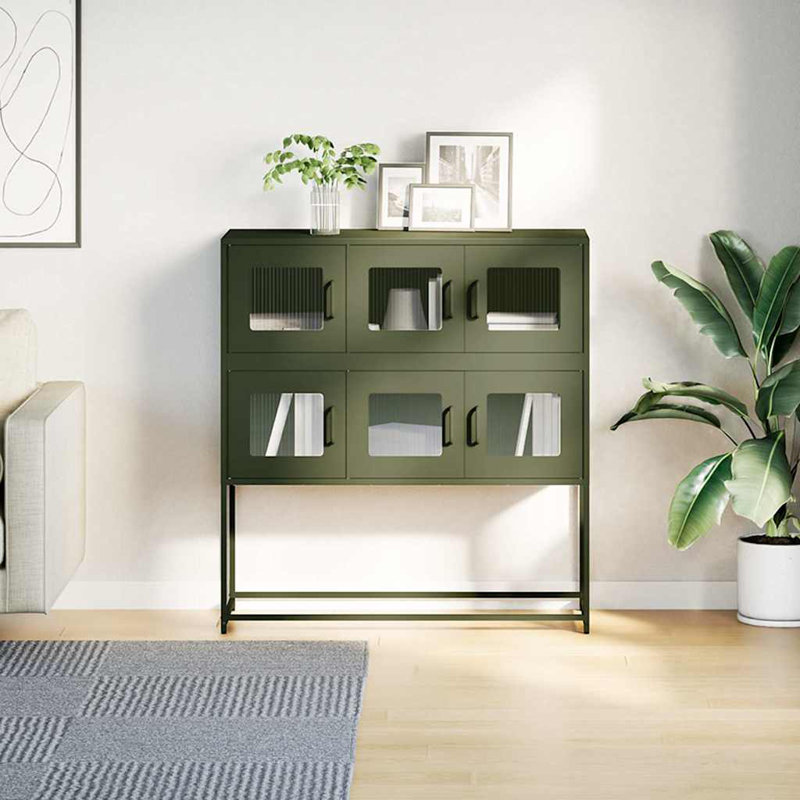Sideboard 100.5X39x107 Cm Cold-Rolled Steel, Olive Green
