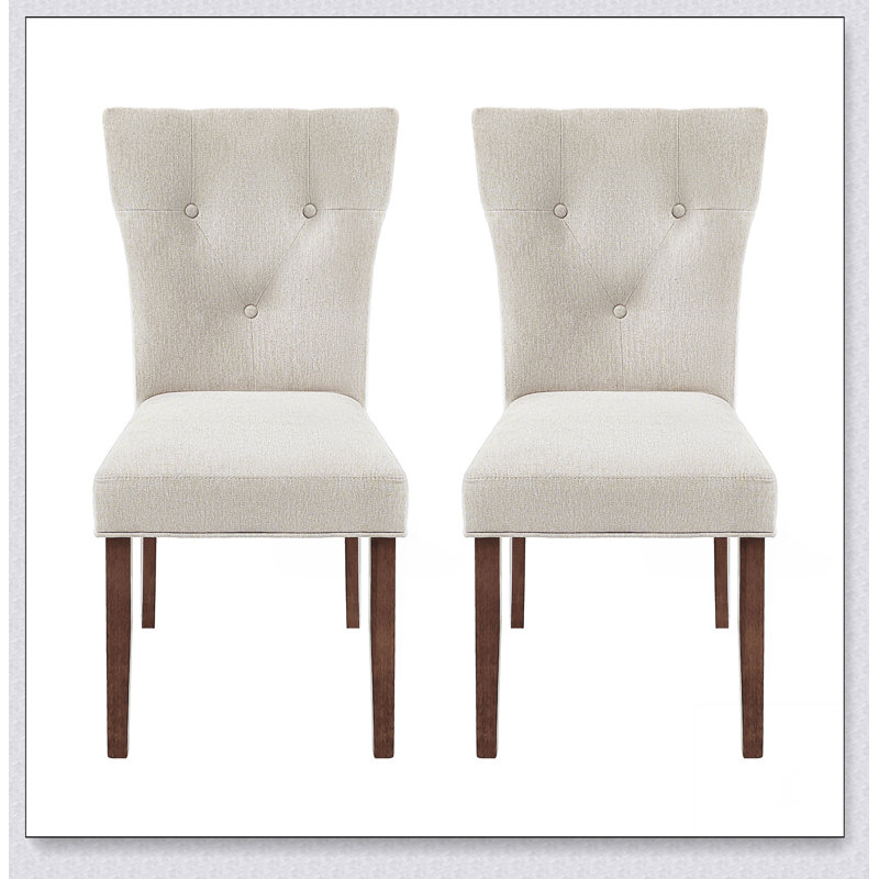 Ensemble de 2 chaises de salle à manger rembourrées (crème)