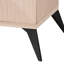 Table de chevet 2 tiroirs en bois brun clair et noir Mid-Century
