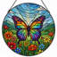 Vitrail de jardin en verre coloré 7,8 po H-593617053