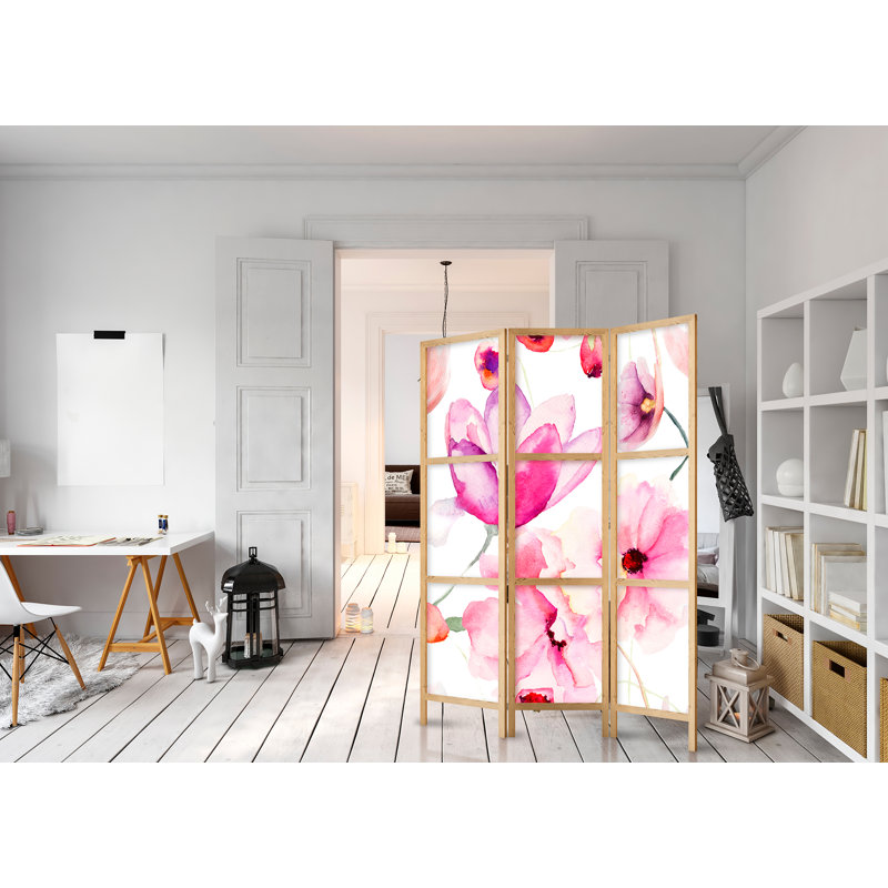 135cm W x 171cm H 3 - Panel Solid Wood Folding Room Divider