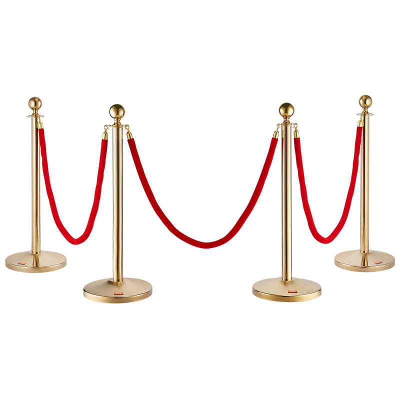 VEVOR Crowd Control Stanchion Posts with 5FT Velvet Ropes and Fillable Base