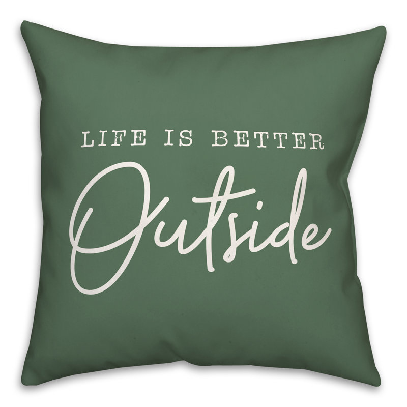 Outdoor Throw Pillow, Green, 16" x 16"