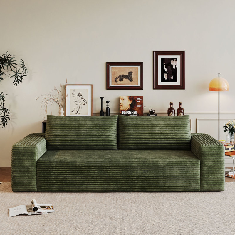 Canapé 71 po 3 pièces, tissu velours côtelé, sièges profonds, canapé causeuse confortable, sans assemblage, 1 pièce pour salon, chambre à coucher, salle de conférence, appartement