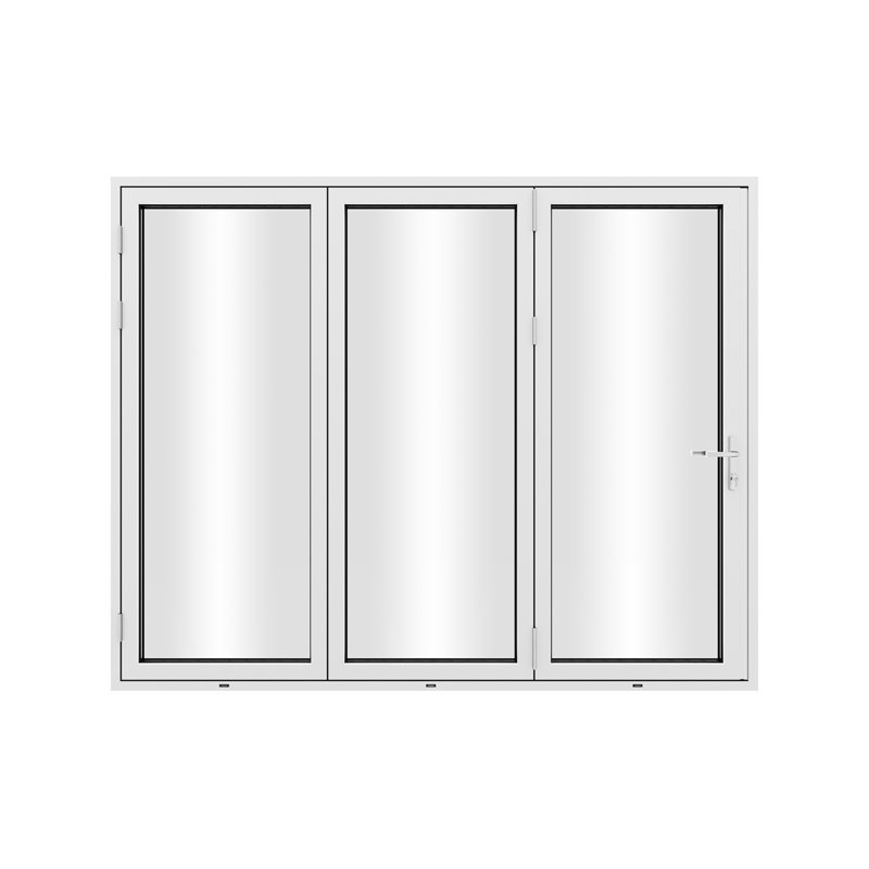 Porte de patio pliante en aluminium à 3 panneaux de 96 po de largeur KaMic VersaFold, L 96 po x H 80 po, Blanc