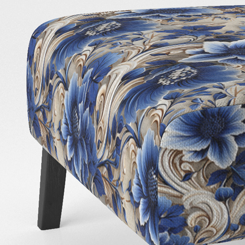 Rustic Victorian Brocade Victorian Motif - Chaise d'appoint de chalet rembourrée à motif floral