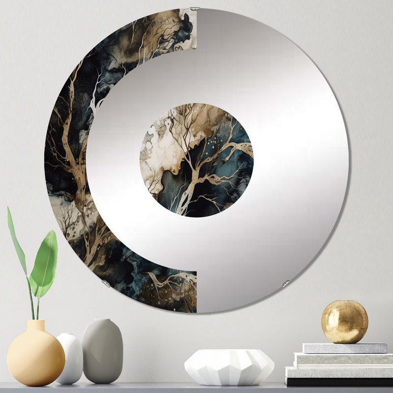 EdWall - Miroir mural demi-cercle, 23,6 po x 23,6 po